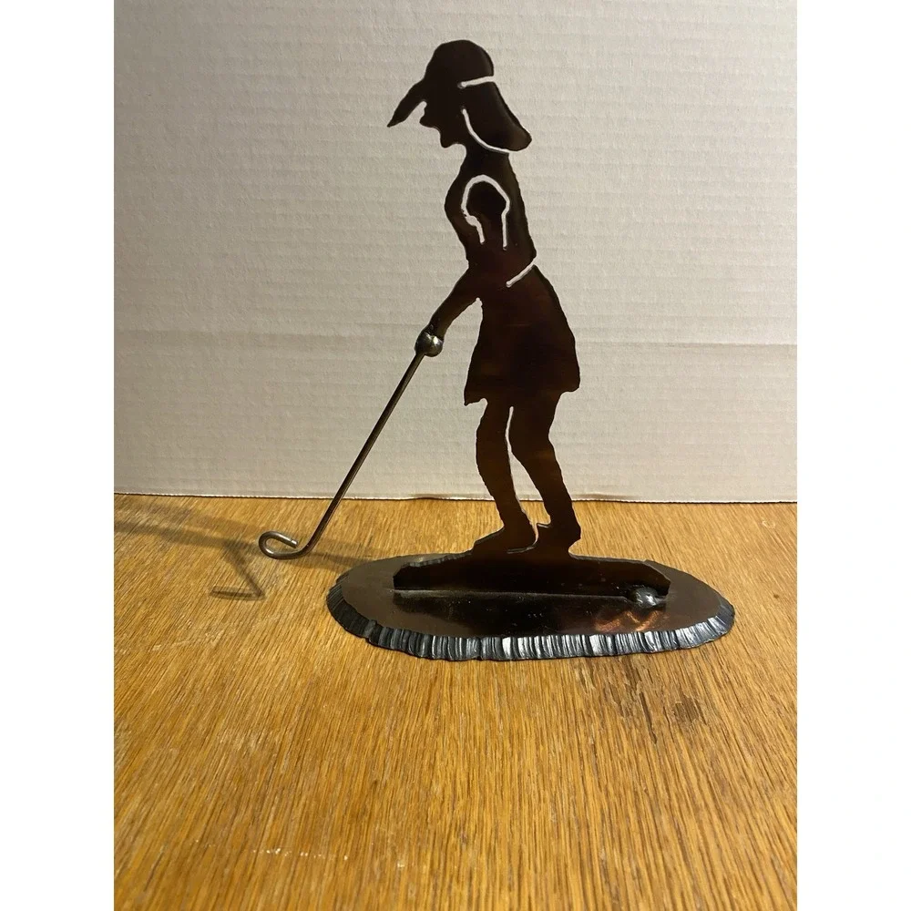 Golfer Iron Steel Welded Door Stop Handmade 9